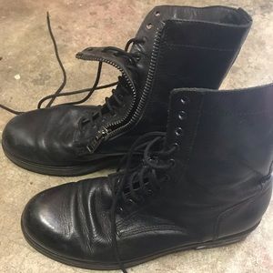 Hand made in Italy Men’s black combat boots